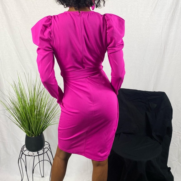 Pink Mutton Sleeve Dress - Picture 5 of 5